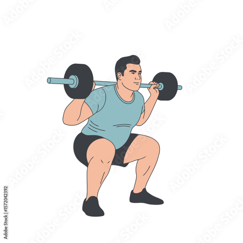Barbell Squat Workout: Full Body Exercise Illustration