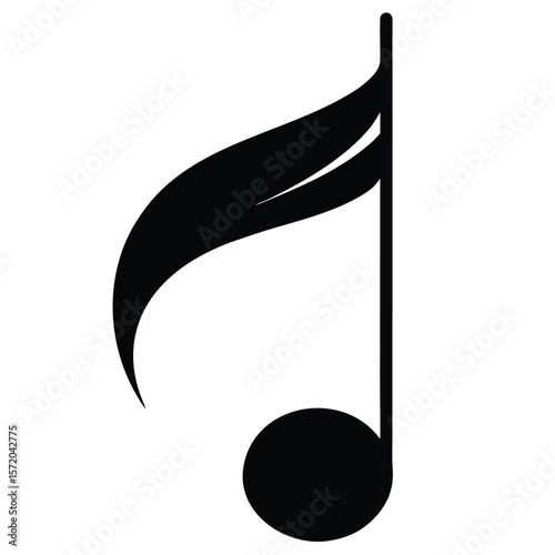 Single eighth note musical notation in solid black is displayed plainly on white