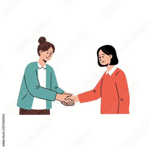Successful Agreement: Two Women Shaking Hands