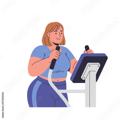 Elliptical Trainer Workout: Illustration of Fitness & Health