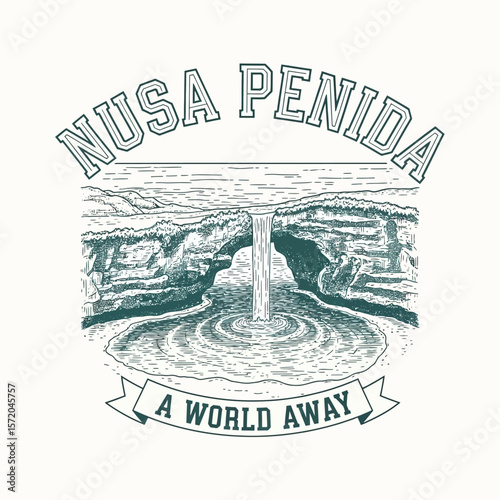 Nusa Penida with Indonesia Travel vintage landscape.