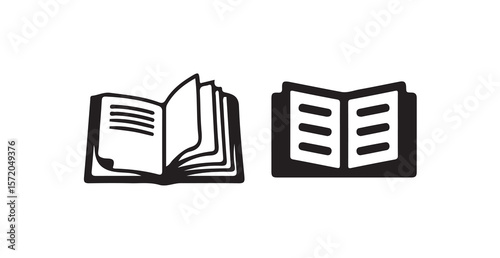 Simple black book  icon, book symbol, Library symbol  Education sign, vector illustration eps 10.