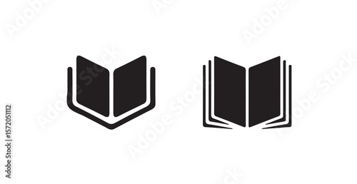 Simple black book  icon, book symbol, Library symbol  Education sign, vector illustration eps 10.