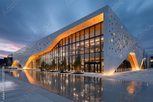 Modern Architectural Building at Dusk