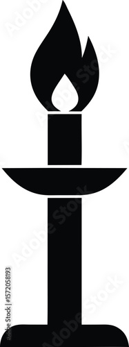 candlestick with flame vector icon. Halloween Related Vector Icon.