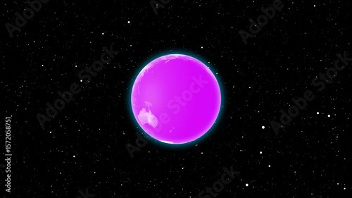 Animated 3d rotation earth glob space with star and galaxy motion background.