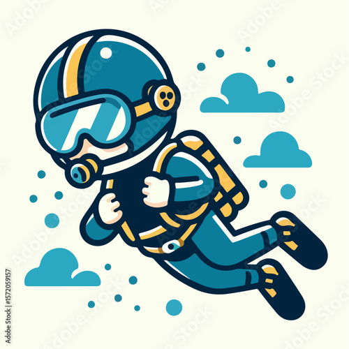 sky diver vector illustration