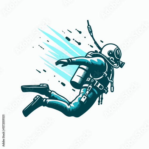 sky diver vector illustration