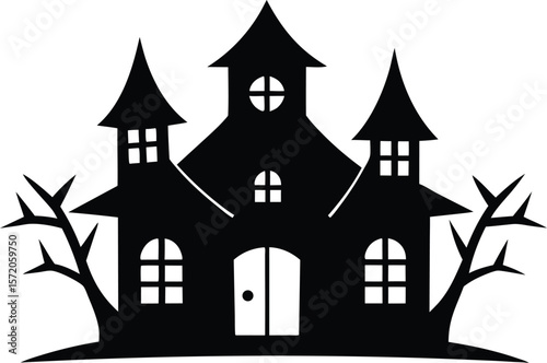 haunted house vector icon. Halloween Related Vector Icon.