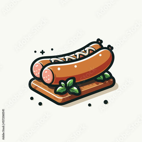 Bratwurst food vector illustration