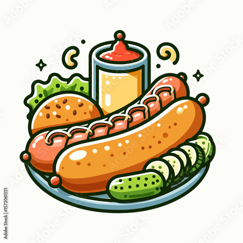 Bratwurst food vector illustration