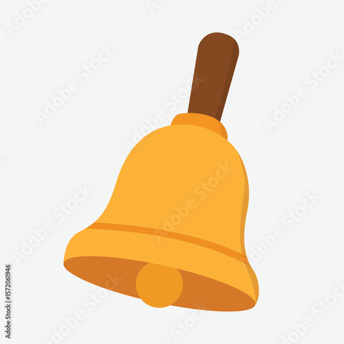 Bell Vector - Vector illustration of a hand bell, perfect for symbolizing school, alarms, service, announcements, and events