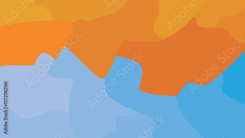 Abstract Shape Silhouette Harmony Orange and Blue.eps