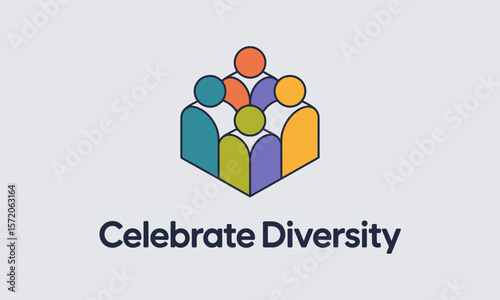 Diverse Team Assembles, Illustrating Unity Concept, In a Clean Design, with abstract figures, teamwork concept, unity, vibrant colors, inclusivity, and copy space.