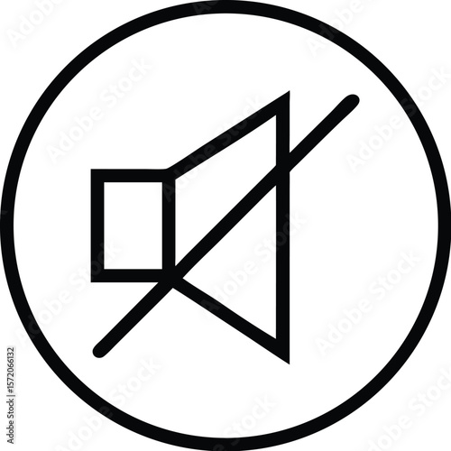 A circular mute icon with a crossedout speaker indicates no sound is playing