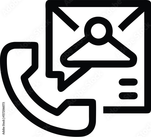 A black and white icon shows a phone and an email for contacting support