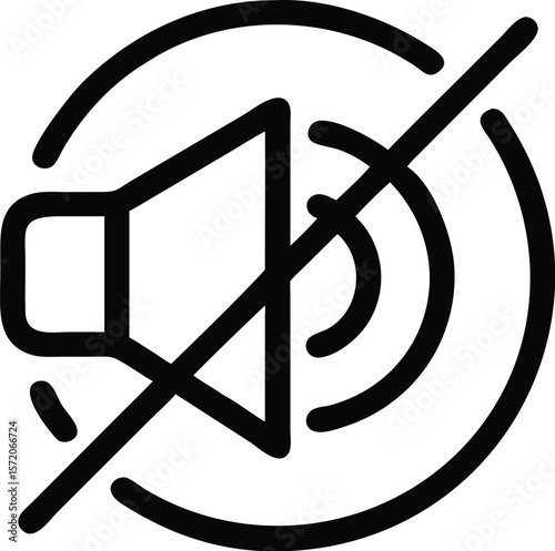 A black and white icon shows a speaker with a line through it for mute
