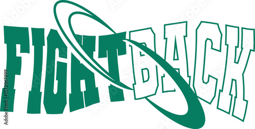 trendy vintage varsity college typography fightback slogan print for graphic tee t shirt or sweatshirt hoodie - Vector