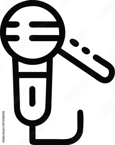 A simple microphone icon with a sleek, modern design for audio recording
