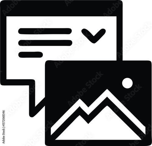 A comment bubble with an image attached for online communication