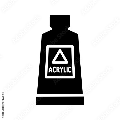 Acrylic paint tube with triangle label – filled