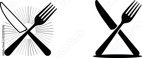 Fork and knife vector illustration for restaurant logo design or food related graphic art
