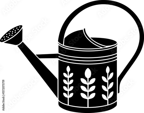 garden watering can silhouette black silhouette vector illustration
