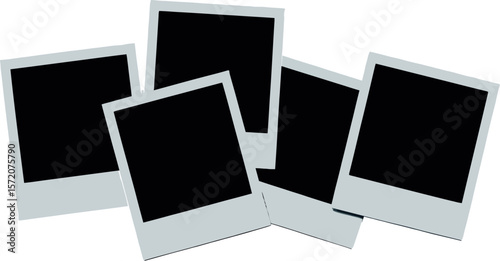 Blank polaroid frames mockup template for photo album design and memory presentation