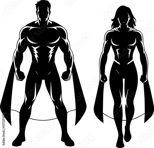 superhero silhouette black silhouette vector illustration