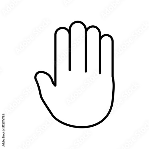 outline vector illustration of an open hand