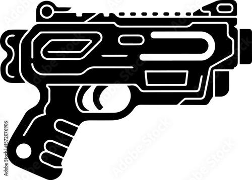 Toy nerf gun silhouette vector illustration