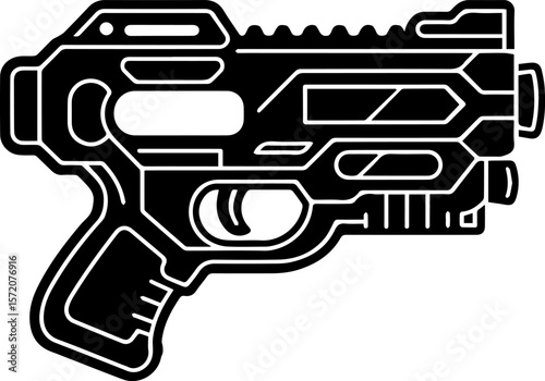 Toy nerf gun silhouette vector illustration