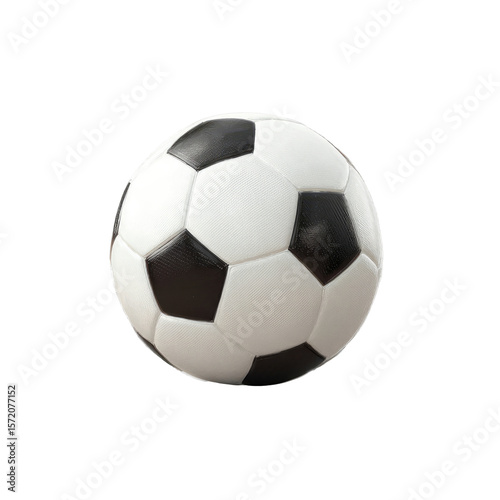 A 3D Rendered Soccer Ball on Transparent Background