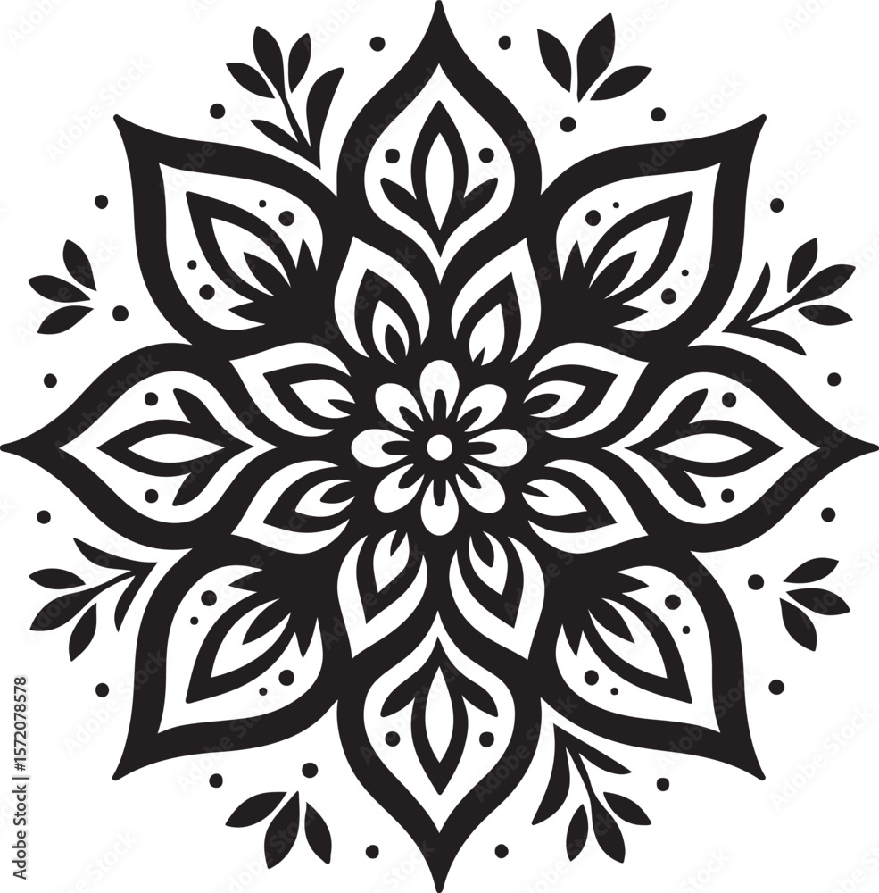 Fototapeta premium Black and white mandala design vector
