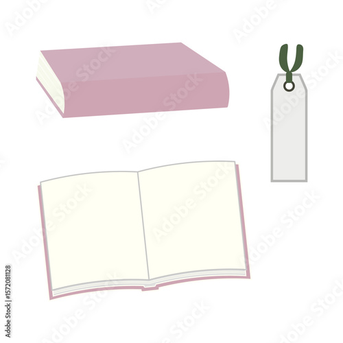 シンプルな本のイラスト素材セット