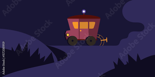 Night Journey A Mysterious Carriage Rides Through the Dark