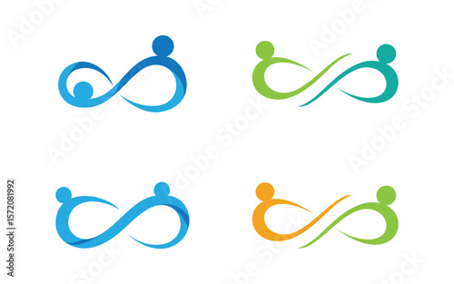 Human care Love adoption group network and social logo design v.41