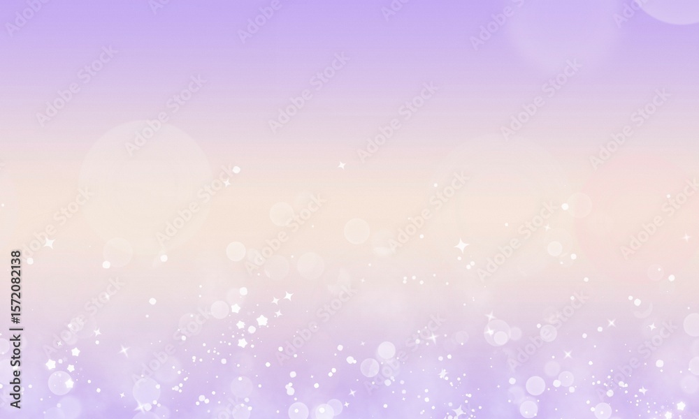 Naklejka premium Pastel Gradient Background Stars And Bokeh Glitter Abstract Shape