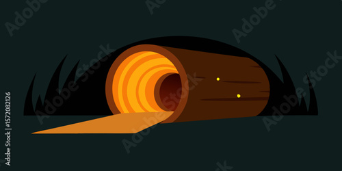 Mysterious Glowing Log Tunnel A Journey into the Unknown