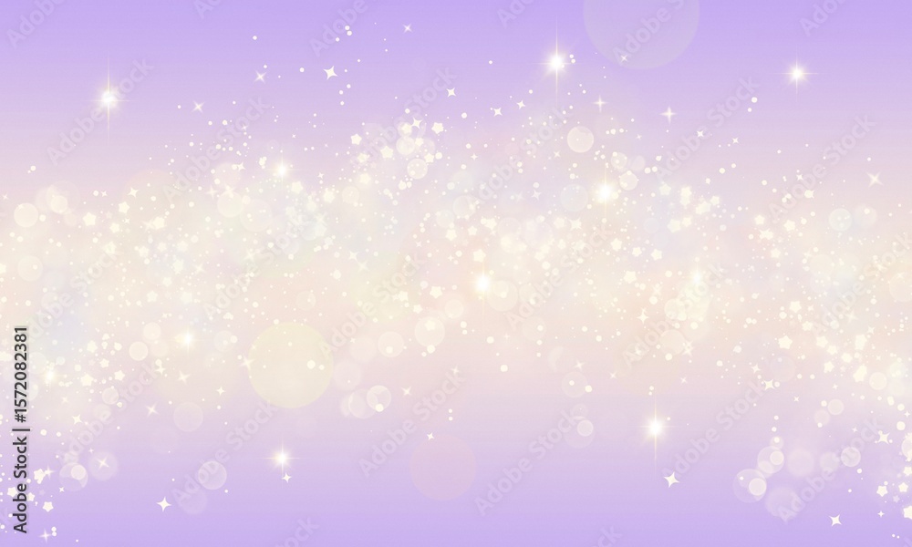 Obraz premium Pastel Gradient Background Stars And Bokeh Glitter Abstract Shape