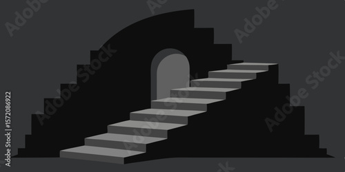 Mysterious Stone Steps Leading to an Enigmatic Archway A Journey of Discovery