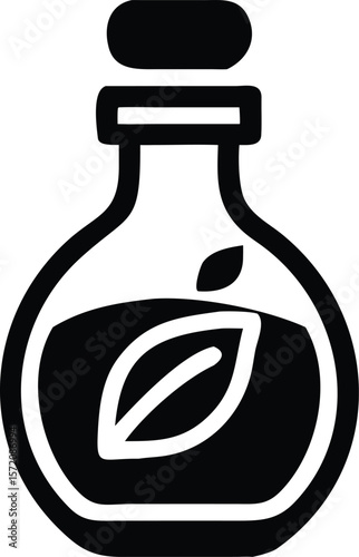 Herbal potion in bottle icon