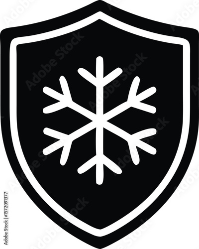 Snowflake shield icon for cold weather protection