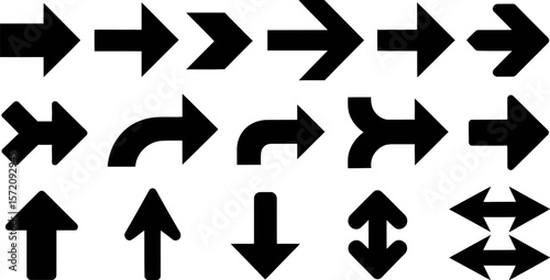Arrow vector set black arrows direction sign isolated arrow icon graphic design arrow symbols arrow collection