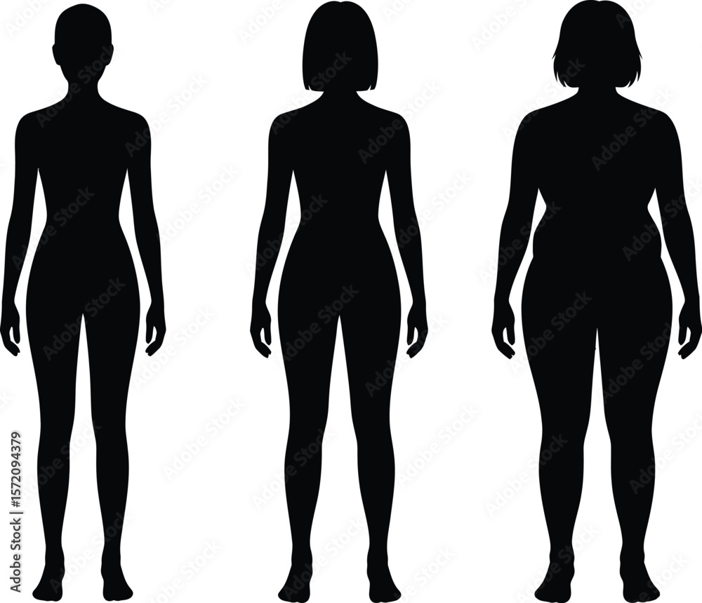 custom made wallpaper toronto digitalFemale Body Mass Index - Healthy, Overweight, and Obese Silhouettes