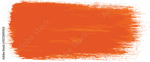 Vibrant Orange Brush Stroke with Textured Details on White Background for Graphic Design