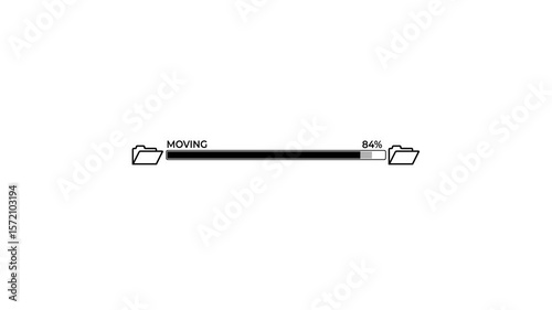 File transfer moving icon.Folder to folders file transfer animation seamless loop. Suitable for business, data management, transfer, and document related concepts.