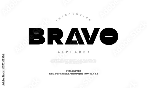Bold, high impact font designed with strong geometric cuts great for logos, sports, and advertising