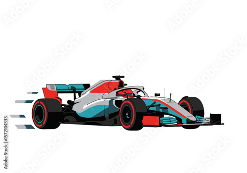 Vector Illustration of a Modern Formula One Race Car.
