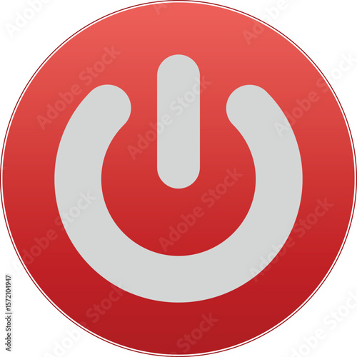 On/Off Power Button Icon - Isolated Vector Illustration on White Background for UI, Apps & Digital Devices